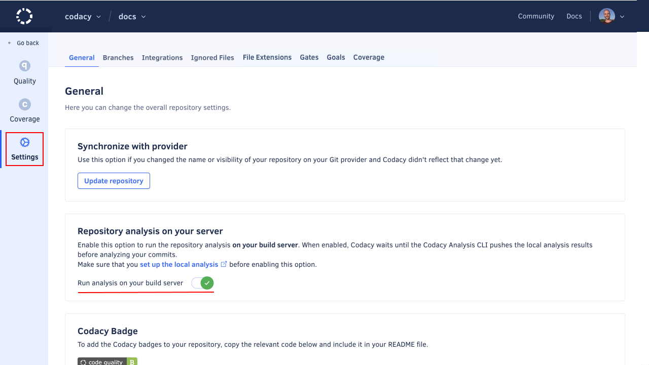 Run analysis on your build server